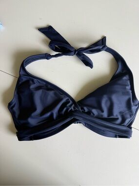 Athleta Navy Blue Triangle Bikini Top 36 D/DD